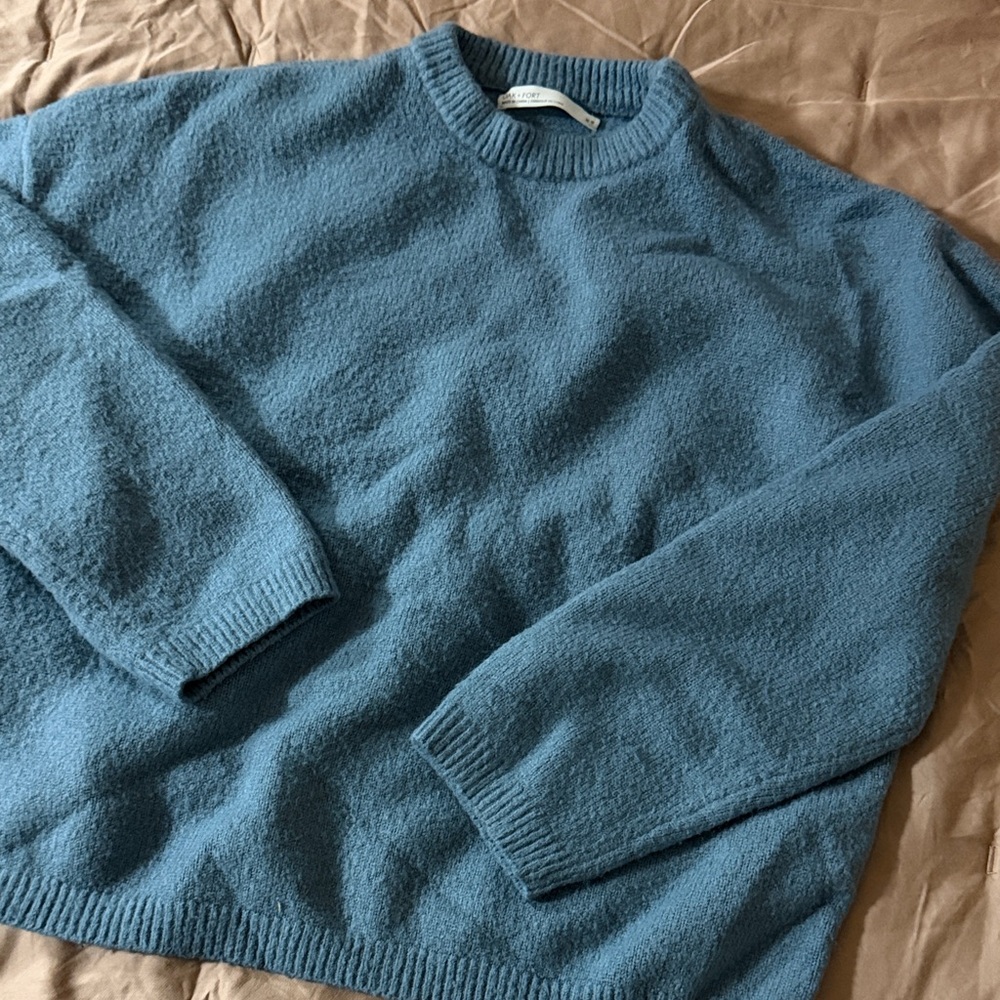 OAK + FORT Women's Crewneck Sweater in Slate Blue